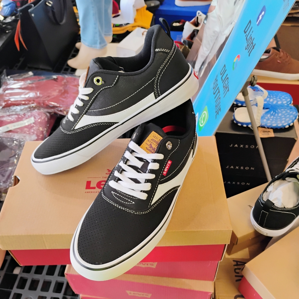 Levi's Black and White Canvas Skate Sneakers
